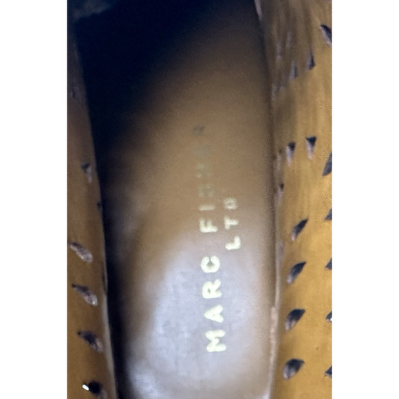 Marc Fisher Elyma Pointed Toe Western Tan Leather Booties Womens 8.5M New $199 - Picture 10 of 11